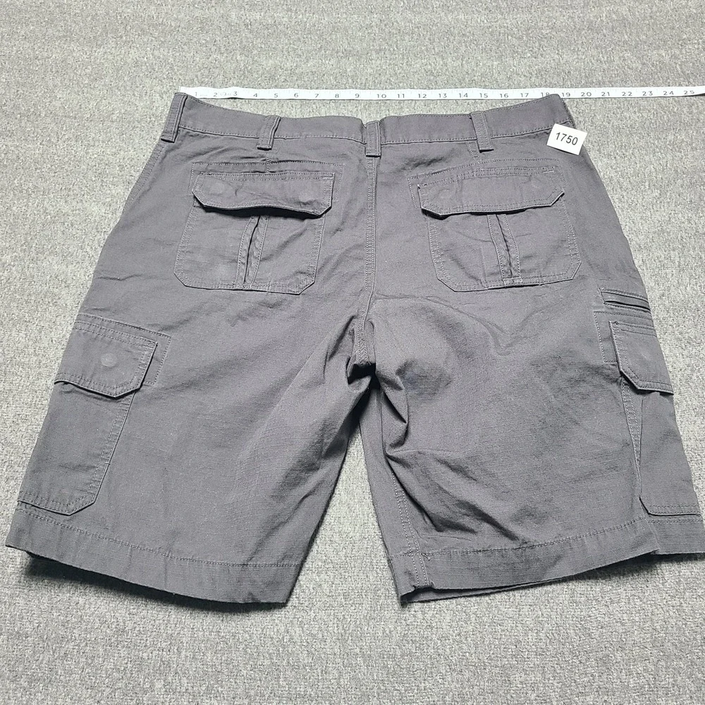 Eddie Bauer Mens Cargo Shorts Gray Size 36 Cotton‎ Flat Front Pockets Outdoor